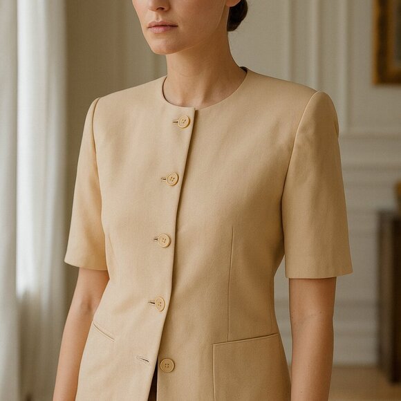 Salvatore Ferragamo Silk Jacket Butter Yellow Sz 6 - Picture 1 of 8